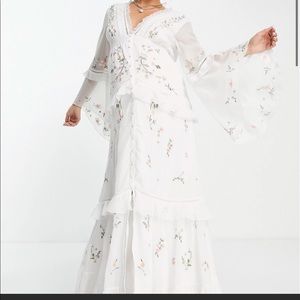 ASOS Embroided Maternity Tiered Floral Dress